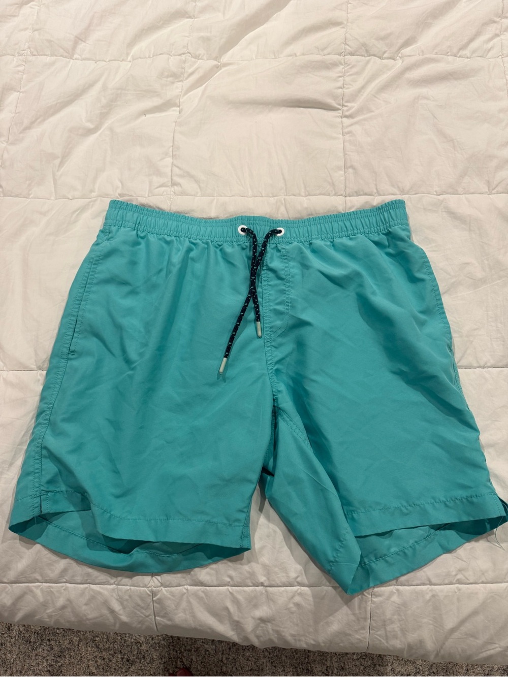 Men's Teal Swim Trunks with Drawstring